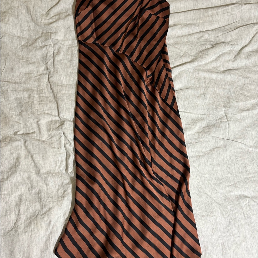 Striped Black and Brown Women's Dress